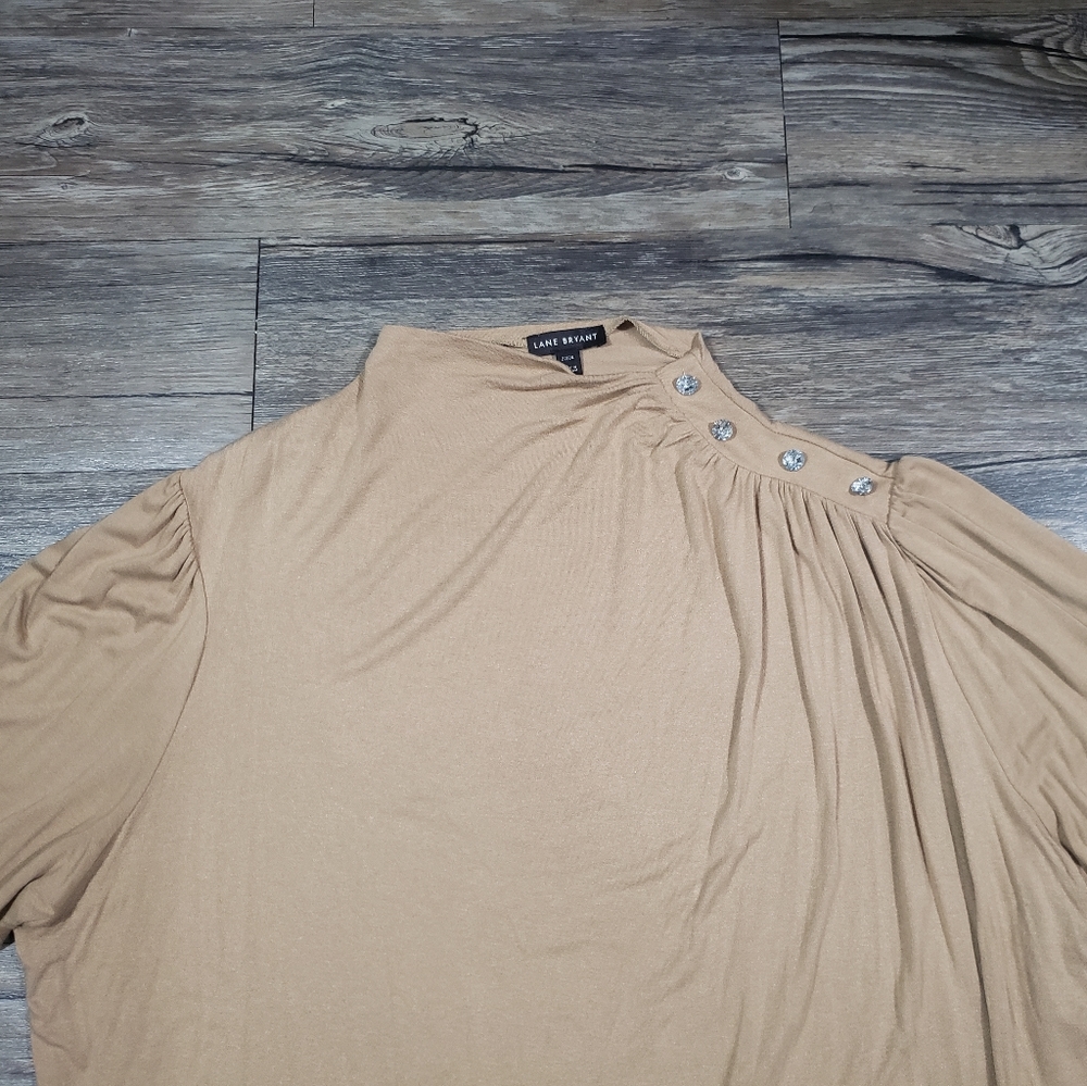 Lane Bryant tan sweater blouse 22